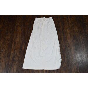 Vintage Half Slip Skirt Off White Satin Nylon Lace Retro Women's Size S Lingerie